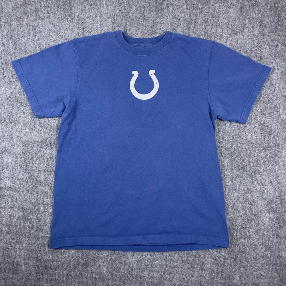 Y2K Indianapolis Colts Dallas Clark 44 T-Shirt Mens Large Blue Graphic Tee